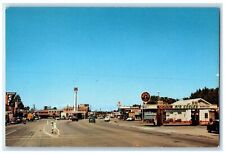 c1950's Main Street Gas Station Road Classic Cars Indio California CA Postcard picture