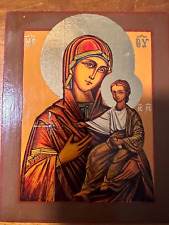 Russian Imperial Antique Icon Maria and Jesus - Oil on Wood Original picture