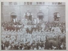 Antique WWI era European Nationalist Military Parade Sepia Photograph Austria? picture