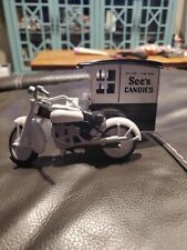 Vintage See's Candy Motorcycle Diecast and Delivery Side Cart Wagon Collectible picture