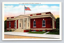 Linen Postcard De Land FL Florida US Post Office picture