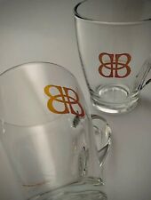Baileys Irish Cream ~ Set of 2 Gold Logo Glass Mugs ~ Mint Condition picture