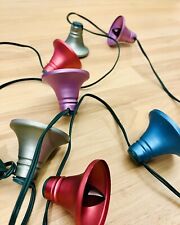 Vintage C7 Anodized Aluminum Bell Covers Christmas String Lights Multicolored picture