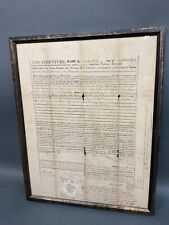 1818 Antique Land DEED Fayette Penn. Territory of Illinois  Double Glass Framed picture