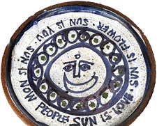 Maurice Grossman Tuscon Arizona Studio Sun Face Art Pottery Vessel Bowl Vtg Mcm picture