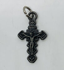 Vintage 1960s Bronze Crucifix Pendant Cross 1.25” Jewelry Handmade Art 16 picture