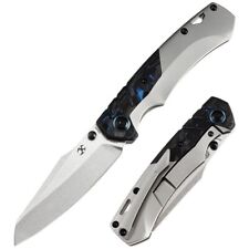 Kansept Weim Folding Knife Blue/Black CF/Gray Ti Handle S35VN Sheepsfoot K1051A4 picture