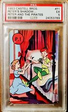 Walt Disney 1953 PETER PAN - CASTELL BROS Trading Card - Chase His Shadow PSA EX picture