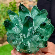 400-500g Natural Beatiful Green Tibetan Quartz Crystal Cluster Specimen Healing picture