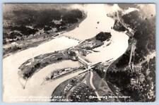 1958 RPPC BONNEVILLE DAM COLUMBIA RIVER HIGHWAY BRUBAKER AERIAL SURVEYS POSTCARD picture