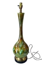 MCM Drip Glaze Green Fern Agate ROYAL HAEGER Art Pottery Ceramic Lamp LARGE picture