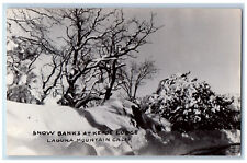 Laguna Mountain CA Postcard Snow Banks at Kehoe Lodge c1930's RPPC Photo picture