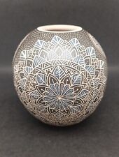 Mata Ortiz  Pottery Flower Design By Tanya Veloz 4.75