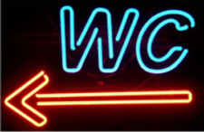 WC Left Arrow Neon Light Sign 20