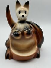 Vintage 1956 Ceramic Boxing Kangaroo Bedside Table Caddy Valet, USA picture