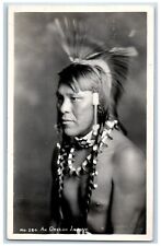 An Oregon Indian Postcard RPPC Photo Studio Portrait c1940's Posted Vintage picture