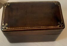Vintage ITALIAN Calf Leather Playing Card Box  Italy Double Deck picture