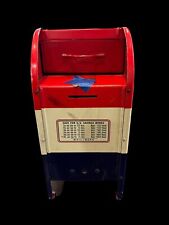 Vintage All American Metal Mailbox Bank Red White Blue 9