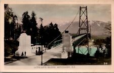 Vancouver BC Canada RPPC Photo Postcard Lions Gate Bridge Car People Unposted picture