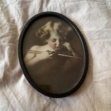 Vintage Victorian 1897 Photo Cupid Asleep M.B.Parkinson with Antique Oval Frame picture