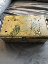 VINTAGE ARTSTYLE CHOCOLATE COMPANY TIN BOX HINGED LID w BUTTERFLIES USA picture