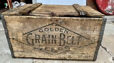 Vintage Golden Grain Belt Wooden Beer Crate Minneapolis Brewing Wood Box picture