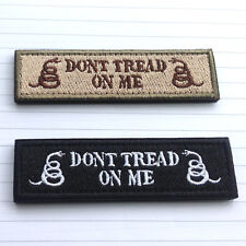 2PCS Don't Tread On Me DTOM Tactical Hk/Lp Embroider Patch 1x4 Badge Dark picture