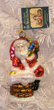 2002 SANTA IN CHIMNEY - OLD WORLD CHRISTMAS -BLOWN GLASS ORNAMENT NEW W/TAG picture