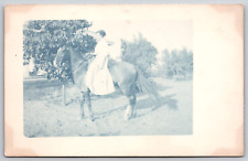 Postcard RPPC, Woman Riding A Horse Unposted picture