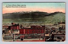 Butte MT-Montana, A View Of City And Highland Mountains Vintage c1915 Postcard picture