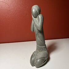 Great Detail Vintage Haitian Carved Stone Sculpture Figurine Human picture