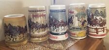 'Budweiser Holiday' Series 1980-1984 (5) Collector Steins picture