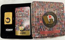 Vintage 2002 Friends For A Lifetime 70th Anniversary Brass Zippo Lighter In Tin picture
