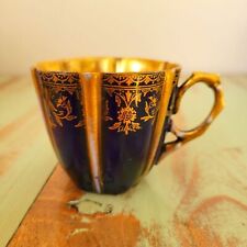 Vintage Aynsley England Cobalt Blue Ornate Metal Tea Cup picture