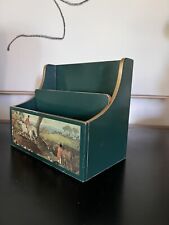 Vintage Brooks Brothers Lacquered Green Wood Letter,Mail,Bill Rack Caddy Amazing picture