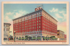 Grand Rapids Michigan Hotel Rowe Posted 1941 Linen Postcard picture