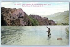 Gunnison Colorado CO Postcard Gunnison River Trout Fishing Scene c1910's Antique picture