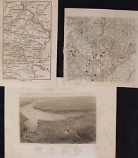 Authentic Set Of 3 Civil War Prints Feat. Washington DC. Dated 1863-1865 picture