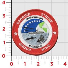 NAVY CARRIER STRIKE GROUP 9 NAVAL SHIP DEFENDING FREEDOM ROUND EMBROIDERED PATCH picture