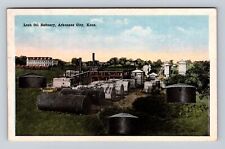 Arkansas City KS-Kansas, Lesh Oil Refinery, Antique, Vintage c1949 Postcard picture