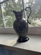 1970s Black Metal With Gold Details Pitcher picture