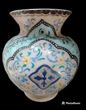 Webb Antique Moroccan Pattern Orientalist Persian Enameled Art Glass Vase picture