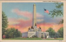 Lincoln Tomb Springfield Illinois Monument Linen Vintage Post Card picture