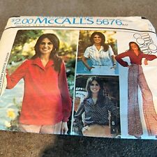 Vintage 70s McCalls Pattern 5676 Misses Sz 12 Blouse and Pants picture