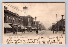 Owosso MI-Michigan, Main St, Storefronts, Antique, Souvenir Vintage Postcard picture