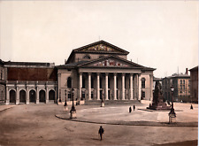 Germany, Munich. Court Theatre. vintage print photochromie, vintage photochr picture