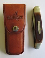 Vintage Schrade U.S.A. Old Timer 25OT Knife 2 Blades Leather Sheath picture
