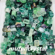 2.2LB Natural Quartzgree fluorite Crystal square Energy Healing Wholesale 40pc+ picture