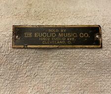 Antique 1915 ID Plate The Euclid Music Co Cleveland OH off VICTOR PHONOGRAPH picture