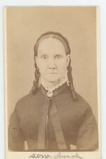 Antique ID'd CDV Circa 1870s Lovely Woman in Curls Named Sena Church Medina, NY picture